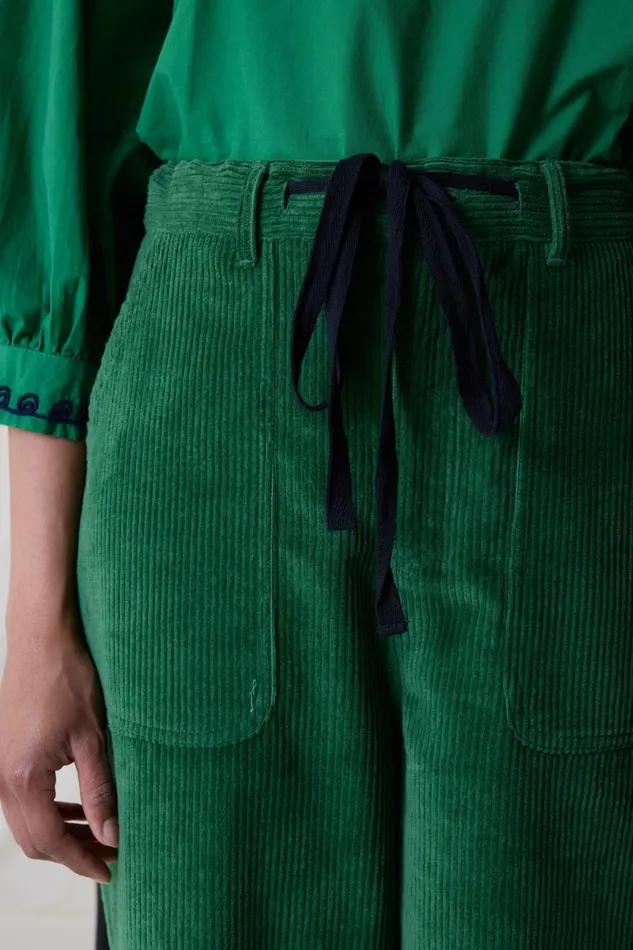 Pants and Jeans Women Leon and Harper Philou Plain Trousers Green