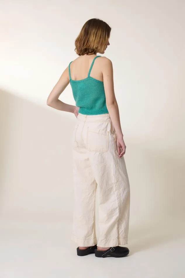 Pants and Jeans Women Leon and Harper Prag Plain Pants Ecru