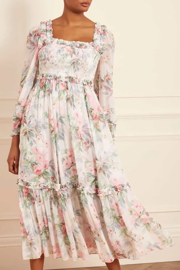 Paradise Garden Maria Chiffon Ankle Gown Multi Women Needle and Thread Dresses