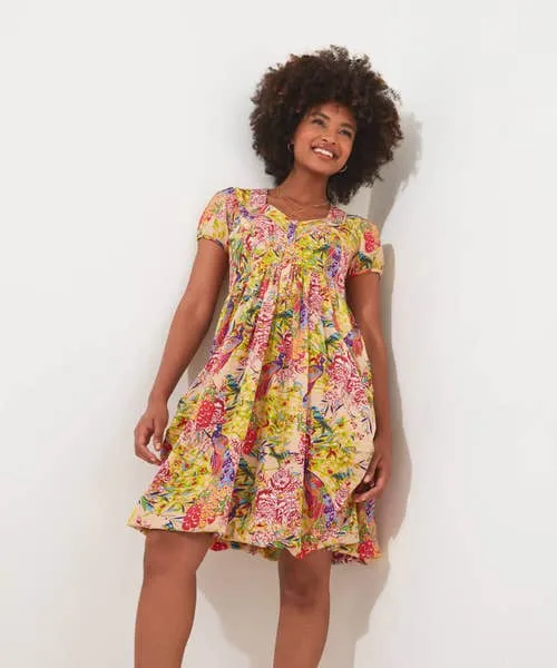 Perfect Peacock Button Front Dress Yellow Apparel Dresses Joebrowns