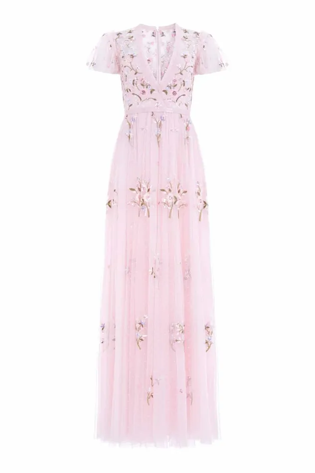 Petunia Cap Sleeve Gown Pink Women Needle and Thread Dresses