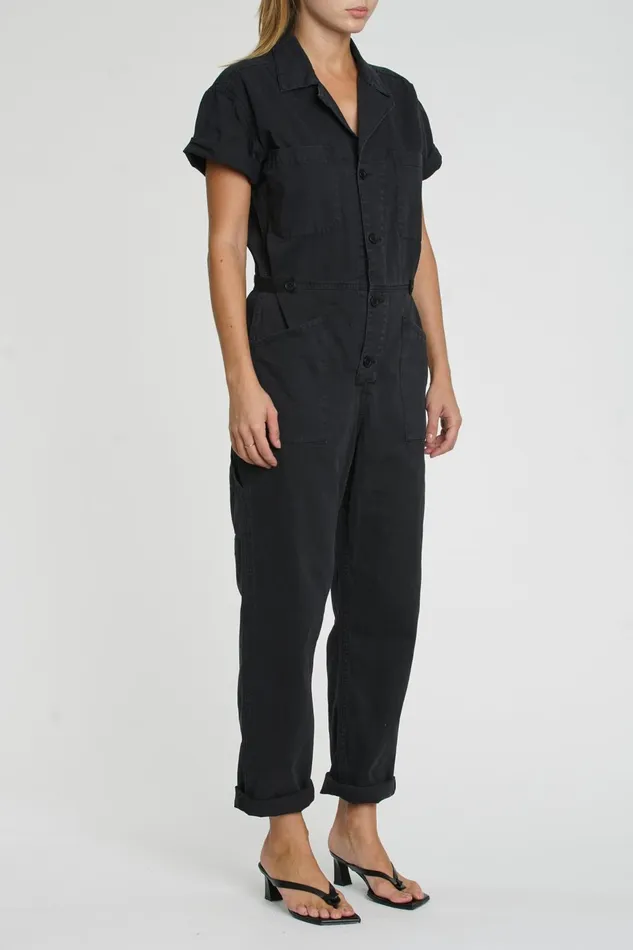 Pistola Denim Grover Short Sleeve Field Suit 8211 Fade To Black Women Jumpsuits and Dresses