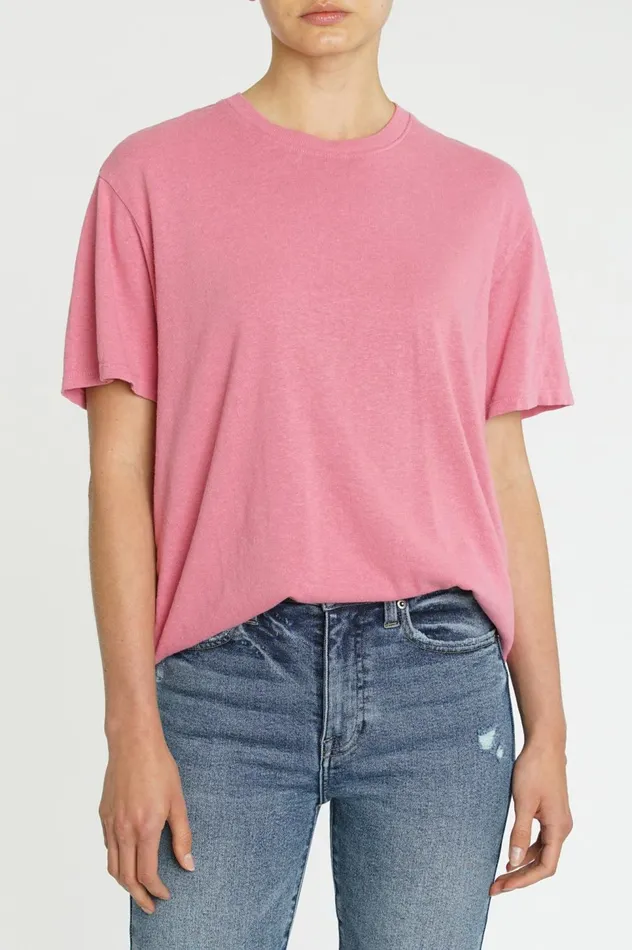 Pistola Denim Palmer Hemp Box Tee 8211 Flamingo Women Tops