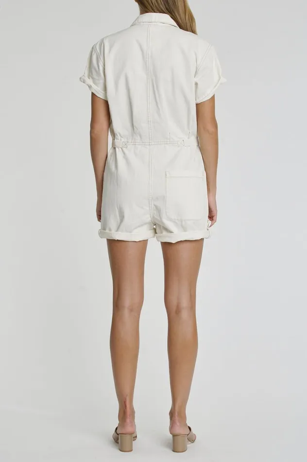 Pistola Denim Parker Field Suit Short 8211 Ecru Women Jumpsuits and Dresses