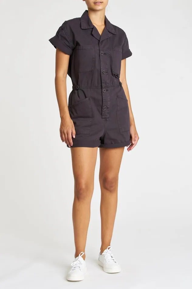 Pistola Denim Parker Field Suit Short 8211 Licorice Women Jumpsuits and Dresses