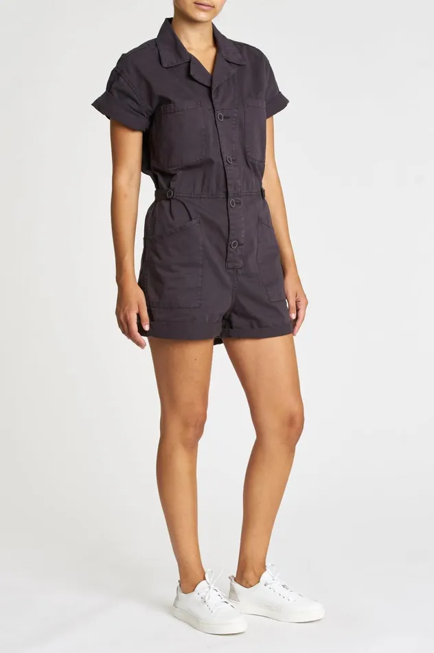 Pistola Denim Parker Field Suit Short 8211 Licorice Women Jumpsuits and Dresses