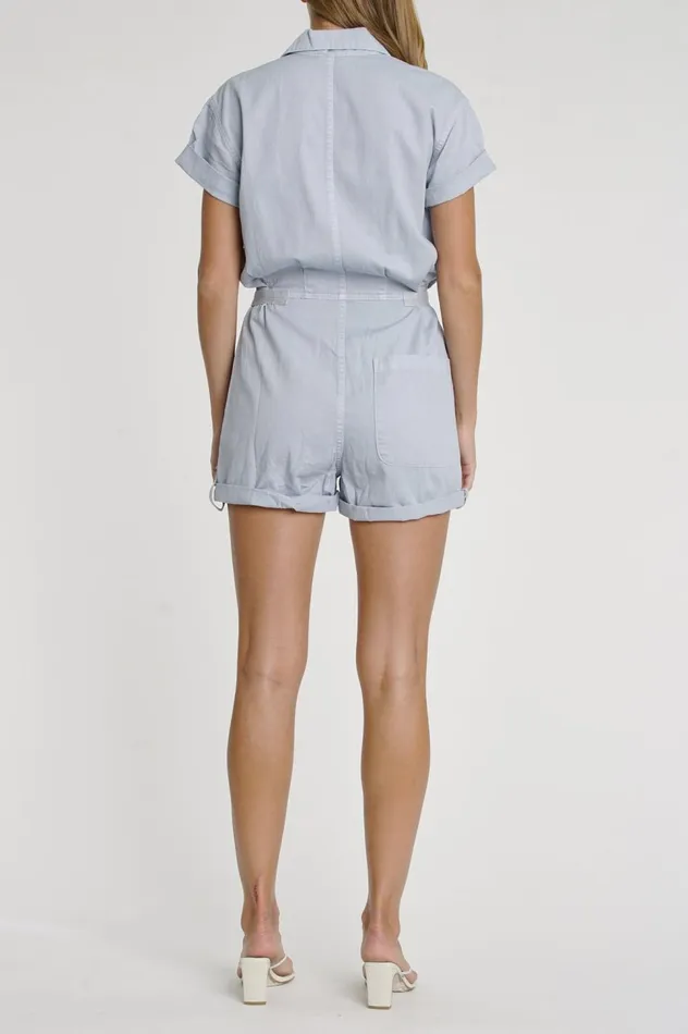 Pistola Denim Parker Field Suit Short 8211 Pearl Blue Women Jumpsuits and Dresses