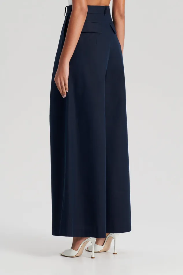 PLEAT DRAPE LEG TROUSER NAVY Trousers Scanlan Theodore Women PLEAT DRAPE LEG TROUSER NAVY Trousers Scanlan Theodore Women