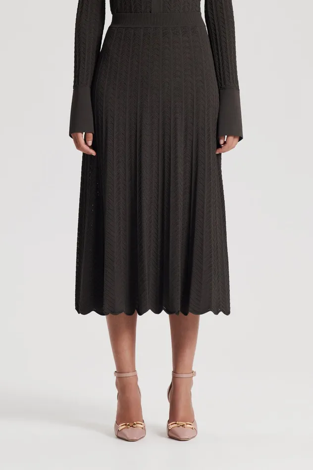 PLEAT LACE SKIRT JUNGLE Women Skirts Scanlan Theodore PLEAT LACE SKIRT JUNGLE Women Skirts Scanlan Theodore
