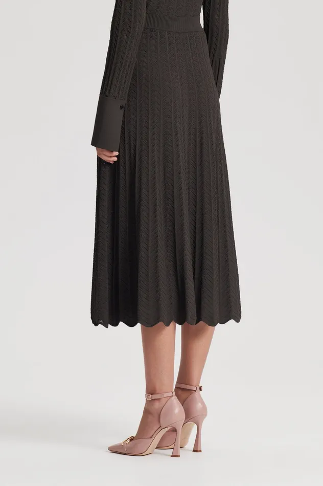 PLEAT LACE SKIRT JUNGLE Women Skirts Scanlan Theodore PLEAT LACE SKIRT JUNGLE Women Skirts Scanlan Theodore