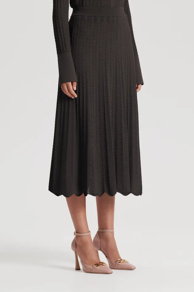 PLEAT LACE SKIRT JUNGLE Women Skirts Scanlan Theodore PLEAT LACE SKIRT JUNGLE Women Skirts Scanlan Theodore
