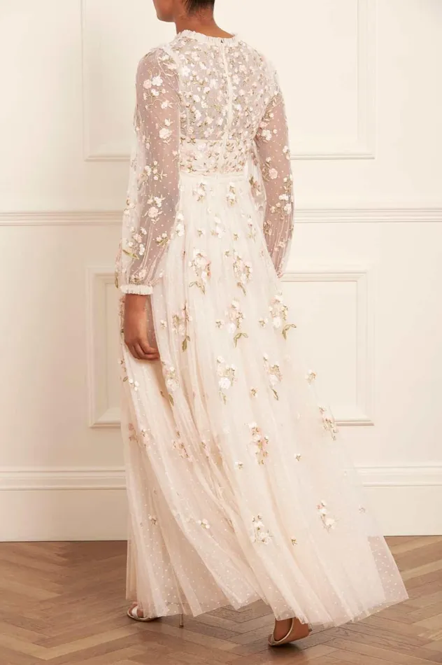 Posy Round Neck Gown Champagne Women Needle and Thread Dresses