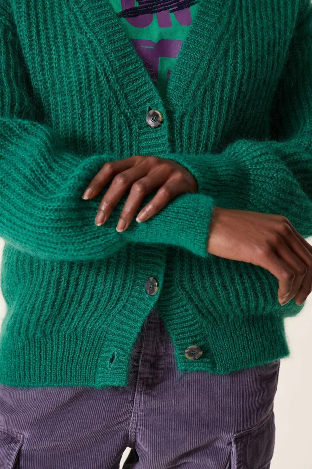 Pulls and Vests Women Leon and Harper Manou Pln Cardigan Green