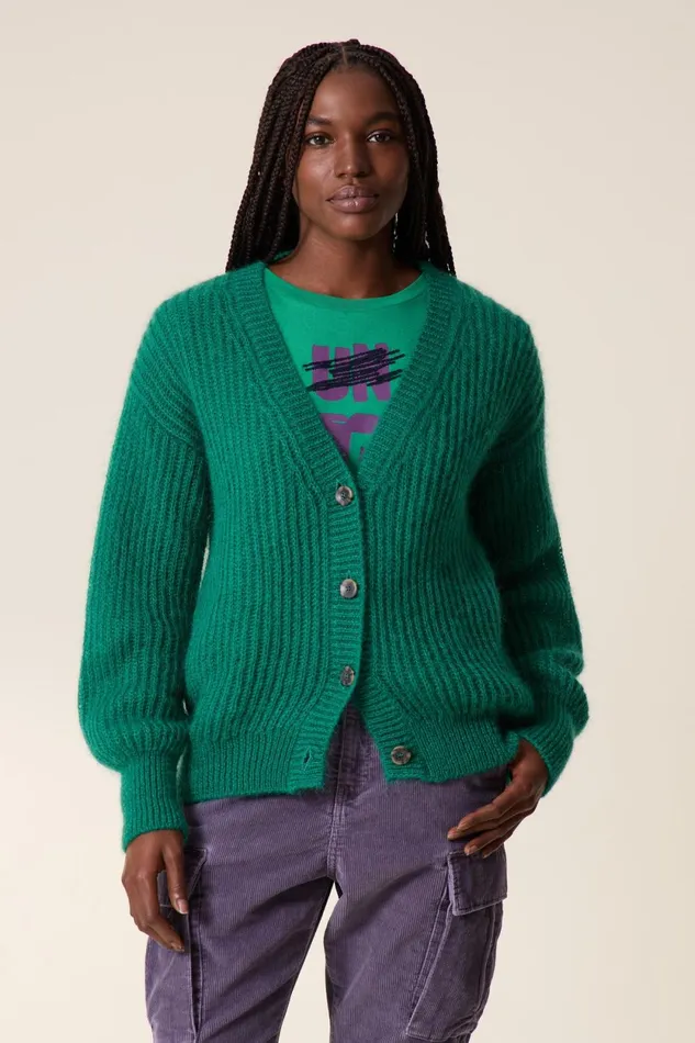 Pulls and Vests Women Leon and Harper Manou Pln Cardigan Green