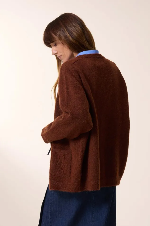Pulls and Vests Women Leon and Harper Monaco Chn Cardigan Brown