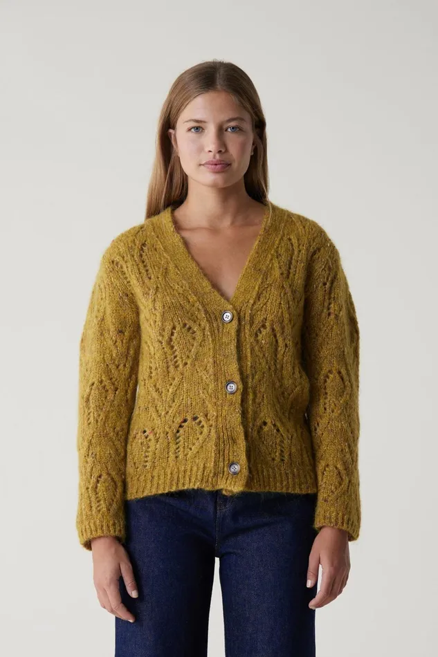 Pulls and Vests Women Leon and Harper Moreau Mix Cardigan Yellow