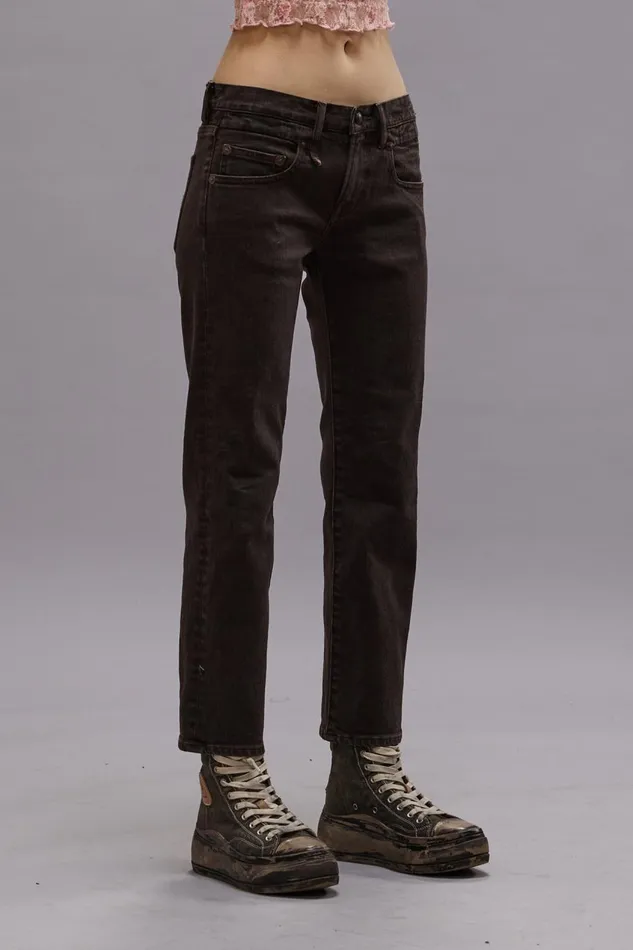 R13 Boy Straight Women BOY STRAIGHT JEAN 8211 CHOCOLATE BROWN STRETCH
