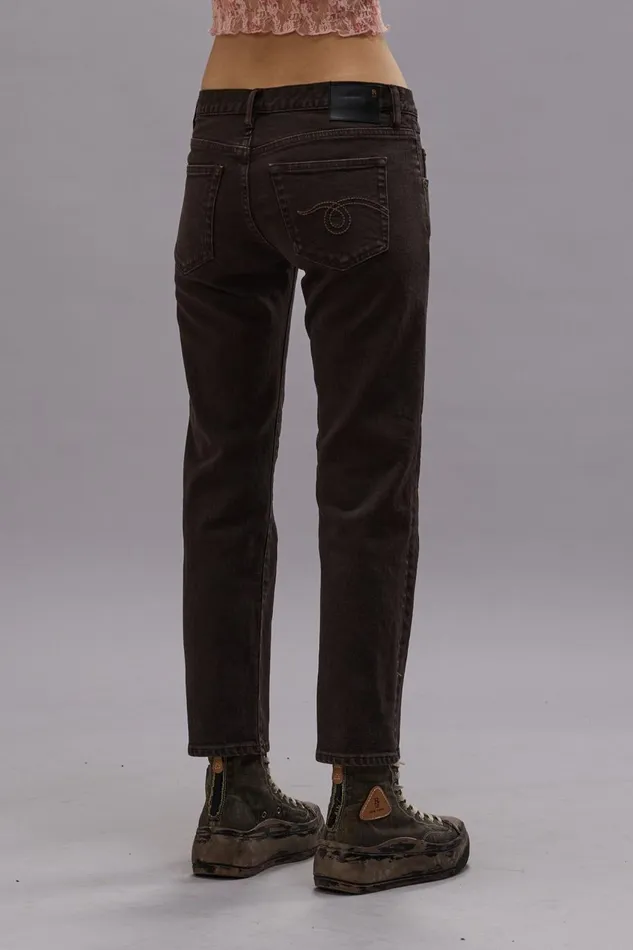 R13 Boy Straight Women BOY STRAIGHT JEAN 8211 CHOCOLATE BROWN STRETCH