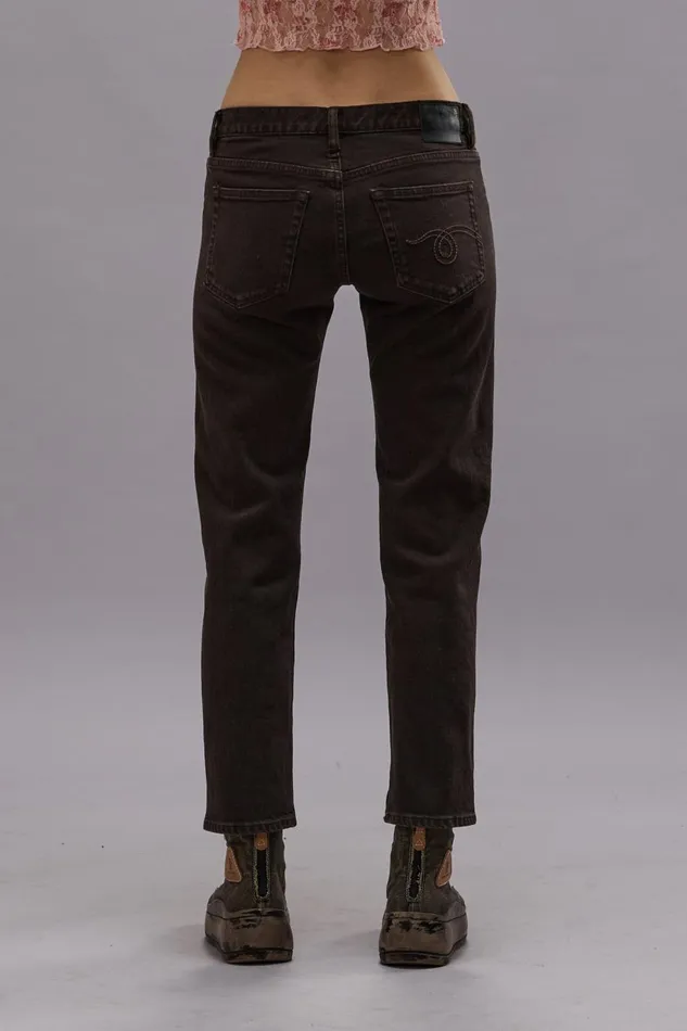 R13 Boy Straight Women BOY STRAIGHT JEAN 8211 CHOCOLATE BROWN STRETCH