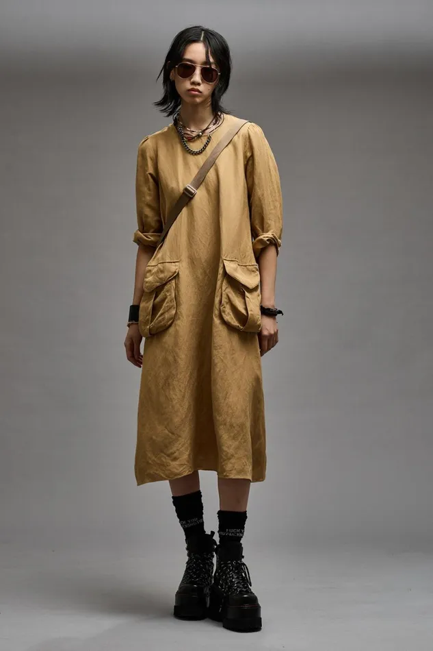 R13 Dresses and Skirts Women BELLOW POCKET DRESS 8211 KHAKI