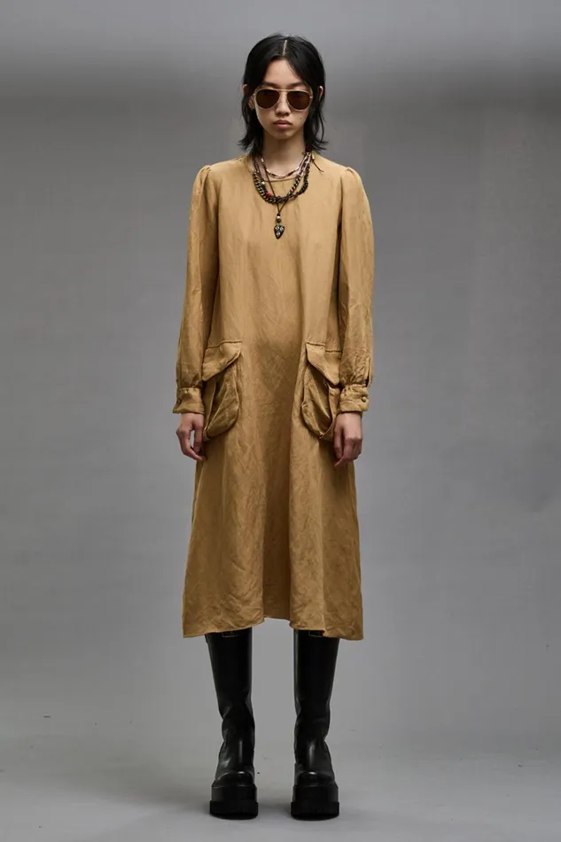 R13 Dresses and Skirts Women BELLOW POCKET DRESS 8211 KHAKI