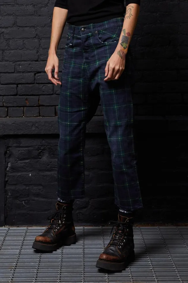 R13 Drop Women TAILORED DROP 8211 PRINTED TARTAN