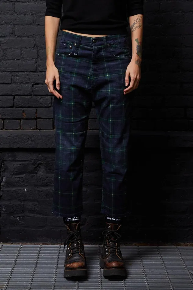 R13 Drop Women TAILORED DROP 8211 PRINTED TARTAN