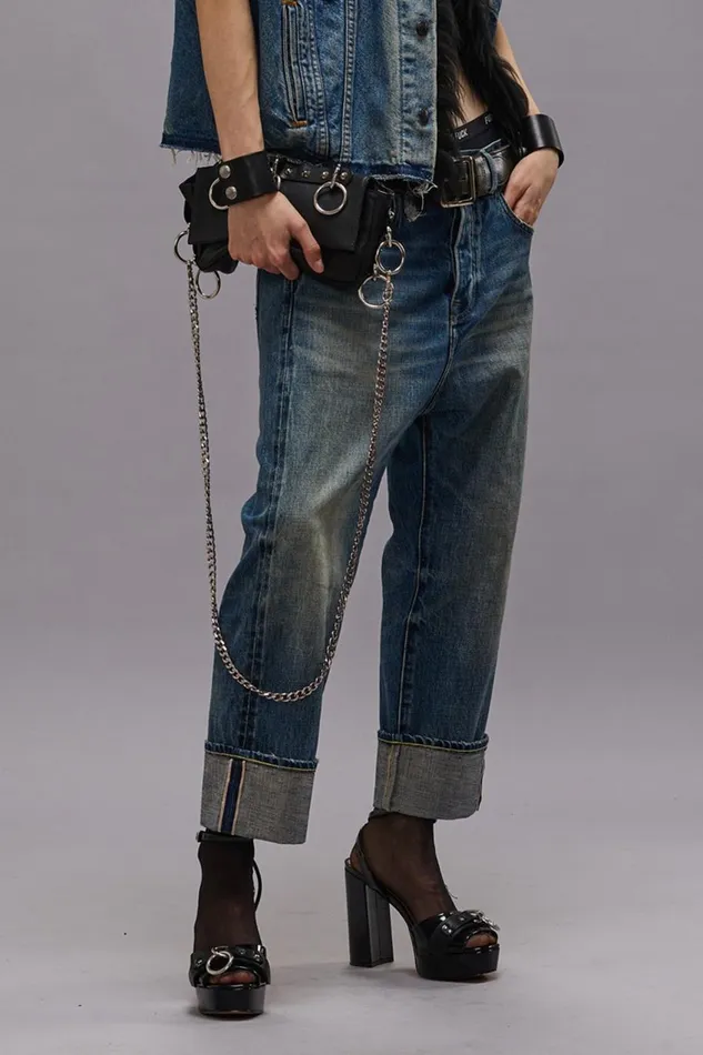R13 Drop Women TAILORED DROP JEAN 8211 ASPEN SELVEDGE BLUE