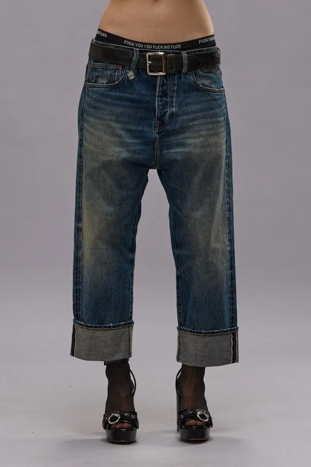 R13 Drop Women TAILORED DROP JEAN 8211 ASPEN SELVEDGE BLUE