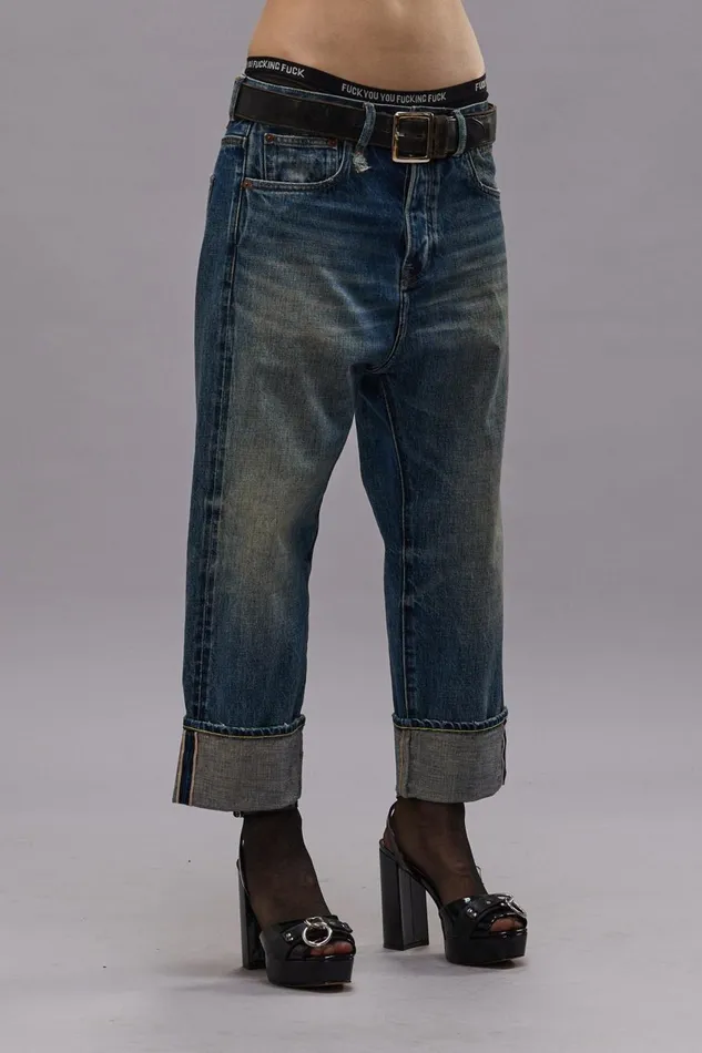 R13 Drop Women TAILORED DROP JEAN 8211 ASPEN SELVEDGE BLUE