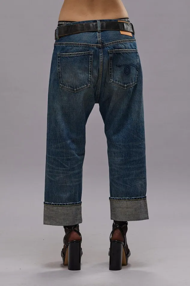 R13 Drop Women TAILORED DROP JEAN 8211 ASPEN SELVEDGE BLUE
