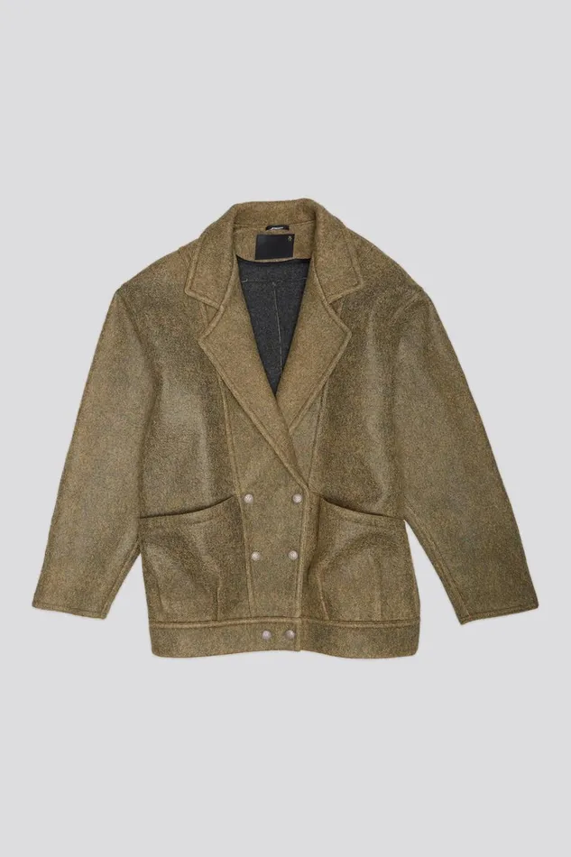 R13 Jackets and Coats Women DOUBLE BREASTED JACKET 8211 COATED WOOL