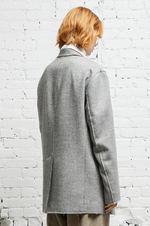 R13 Jackets and Coats Women RAW CUT BLAZER 8211 LIGHT HEATHER GREY