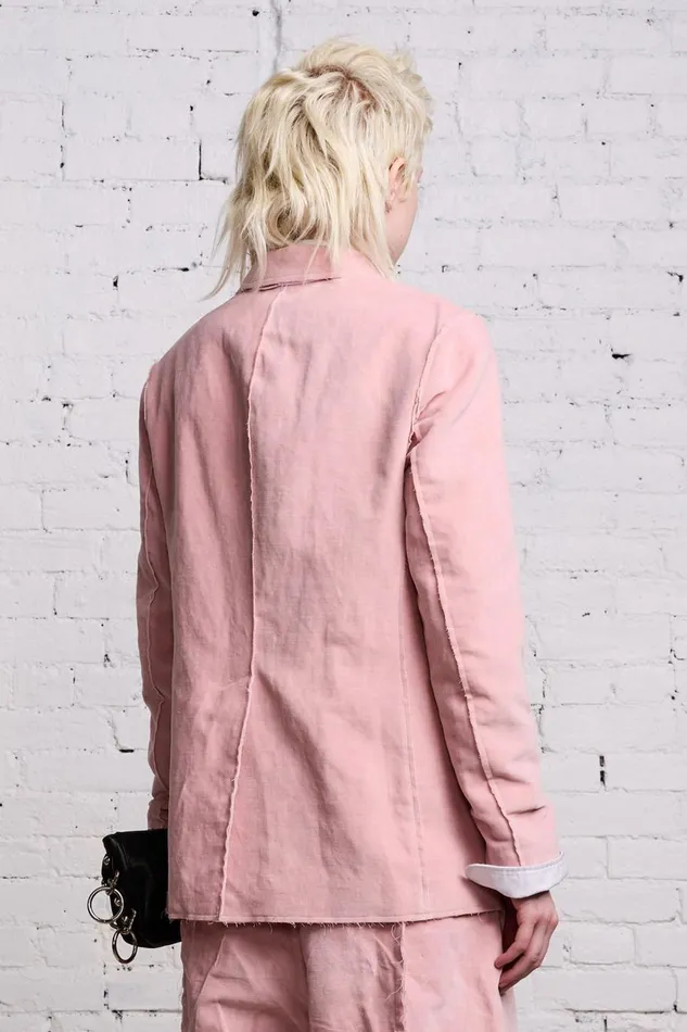 R13 Jackets and Coats Women RAW CUT SHRUNKEN BLAZER 8211 PINK VELVET