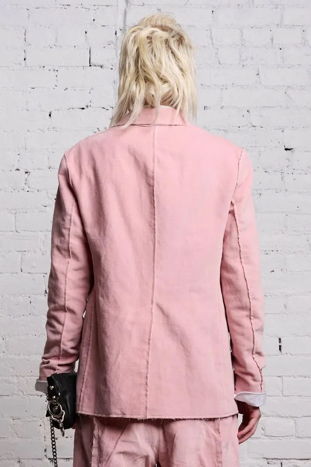 R13 Jackets and Coats Women RAW CUT SHRUNKEN BLAZER 8211 PINK VELVET