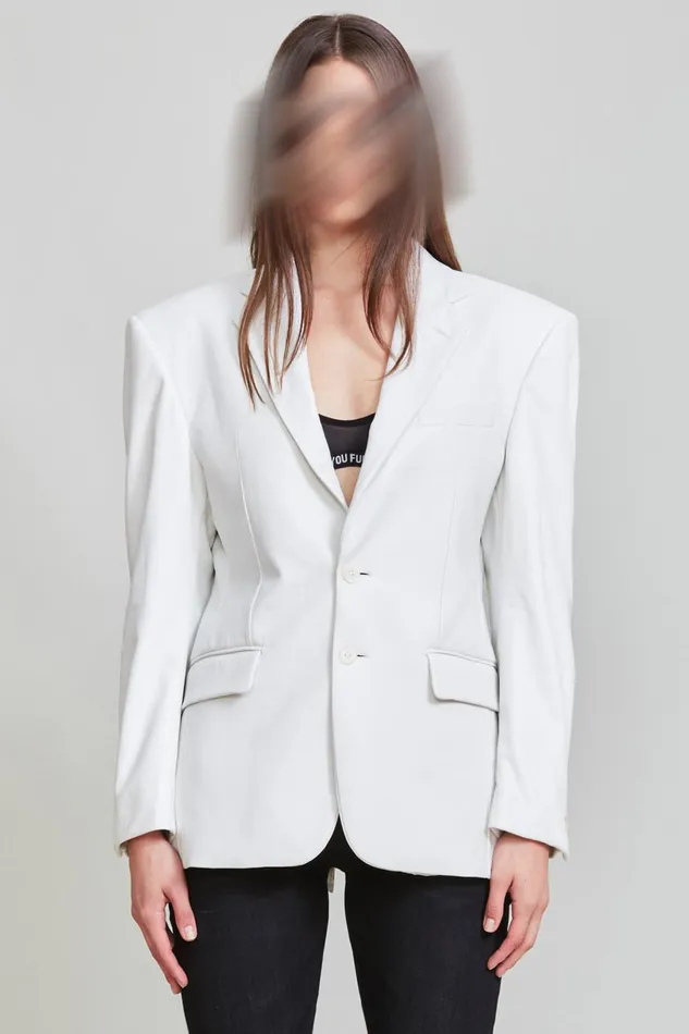 R13 Jackets and Coats Women Strong Shoulder Notch Lapel Blazer Denim