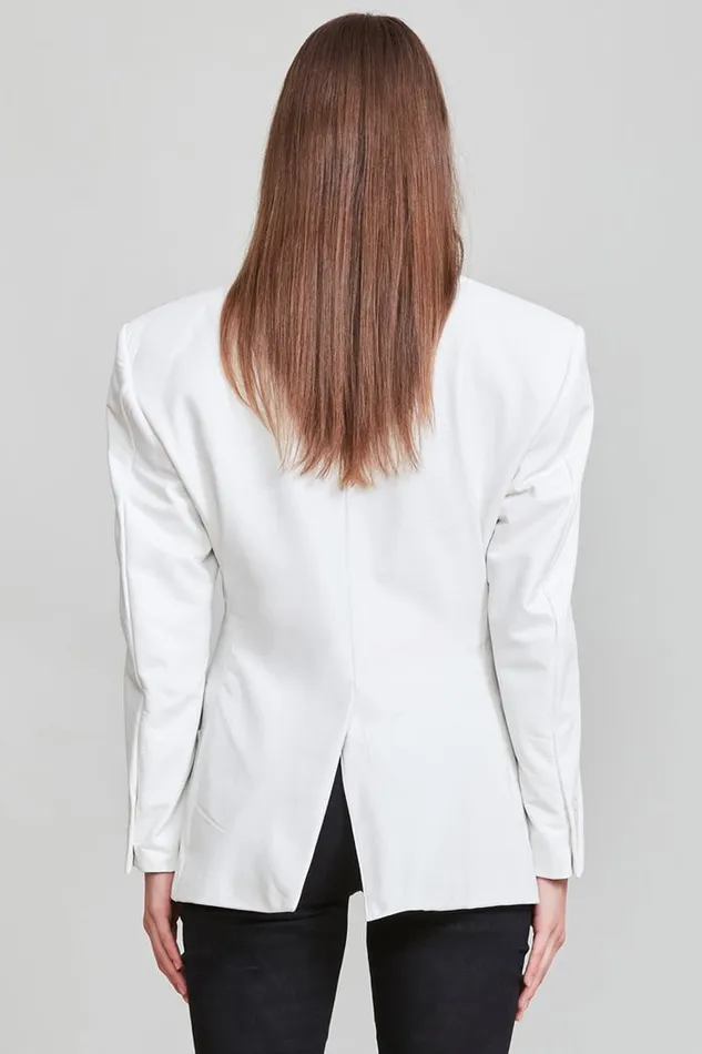 R13 Jackets and Coats Women Strong Shoulder Notch Lapel Blazer Denim