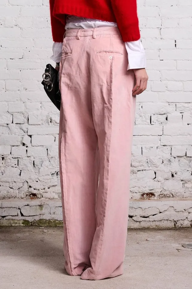 R13 Pants and Shorts Women INVERTED TROUSER 8211 PINK VELVET
