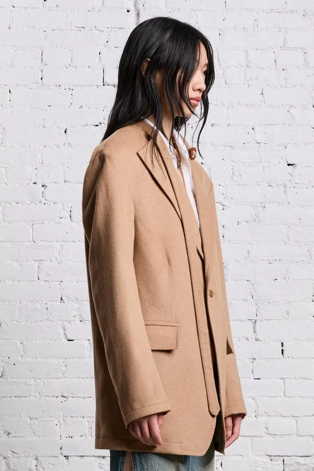 R13 Sale Women BELT COLLAR RAGGED BLAZER 8211 CAMEL