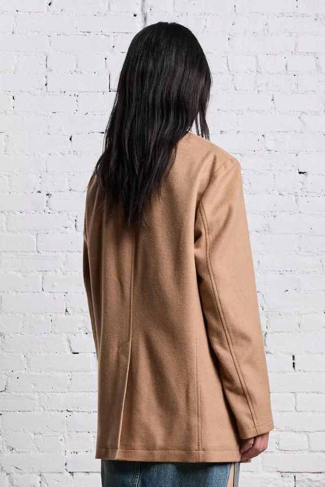 R13 Sale Women BELT COLLAR RAGGED BLAZER 8211 CAMEL