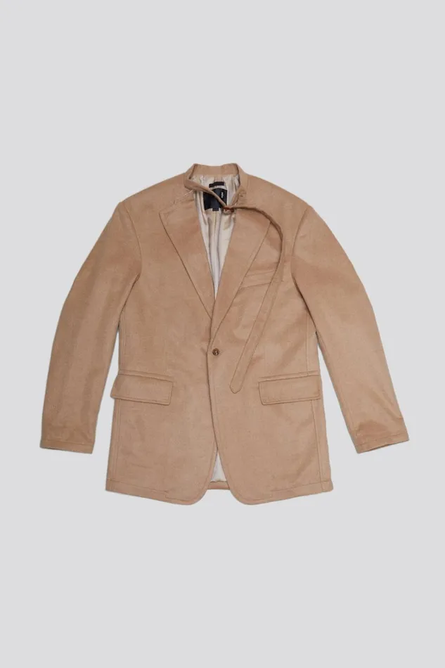 R13 Sale Women BELT COLLAR RAGGED BLAZER 8211 CAMEL