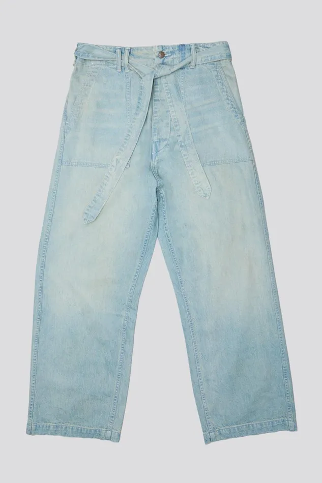 R13 Sale Women BELTED VENTI UTILITY PANT 8211 LENNON BLUE