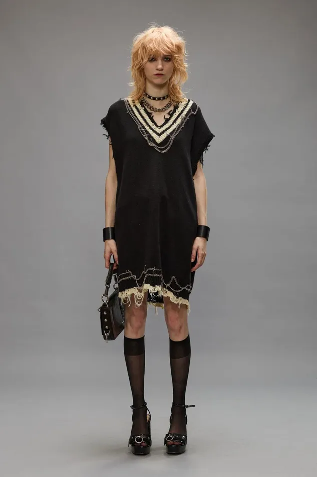 R13 Sale Women CHAIN EMBELLISHED VEST DRESS 8211 BLACK R13 Sale Women CHAIN EMBELLISHED VEST DRESS 8211 BLACK