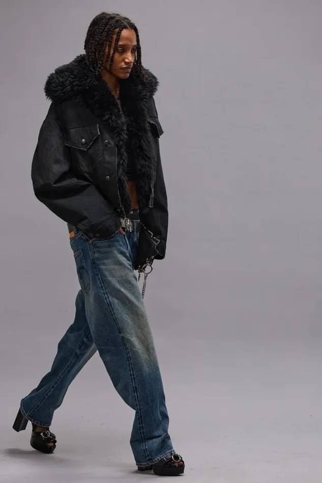 R13 Sale Women CUFFED XBOYFRIEND JEAN 8211 ASPEN SELVEDGE BLUE