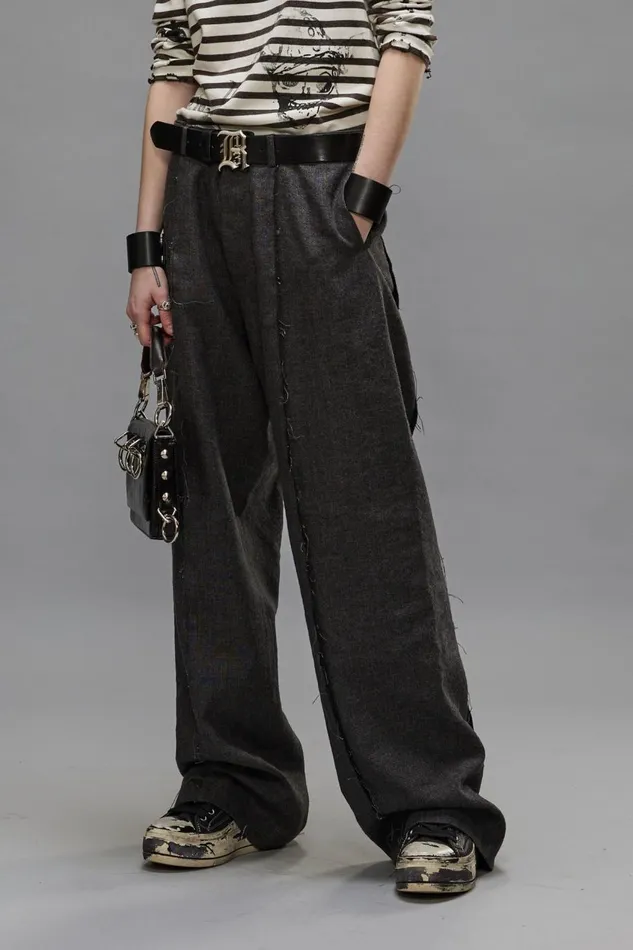 R13 Sale Women EXPOSED SEAM TROUSER 8211 DARK GREY