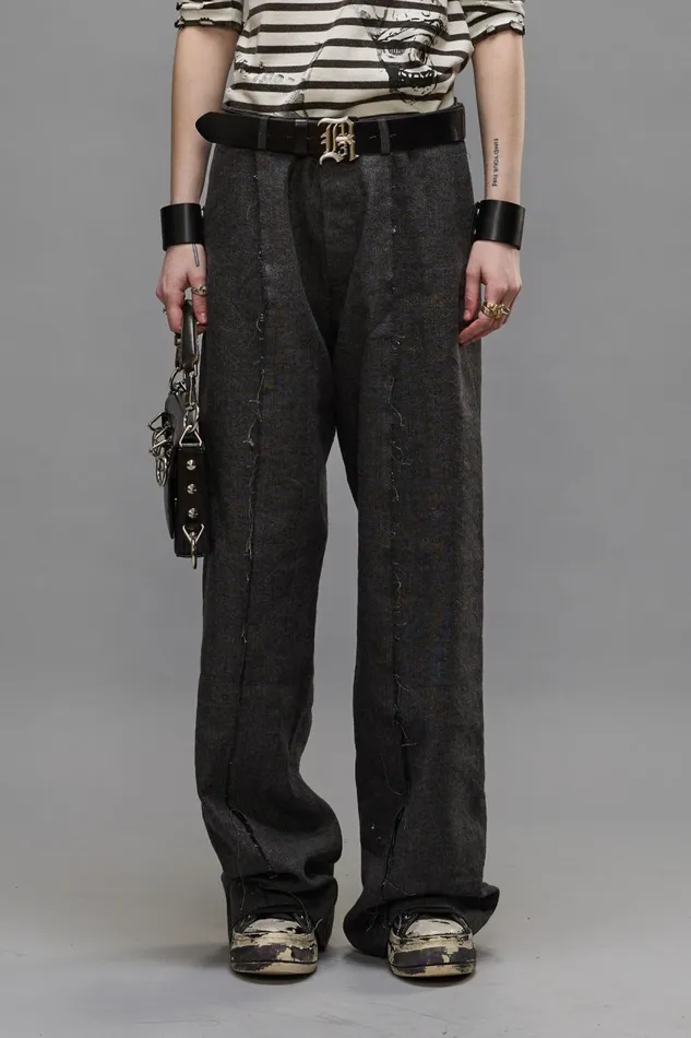 R13 Sale Women EXPOSED SEAM TROUSER 8211 DARK GREY