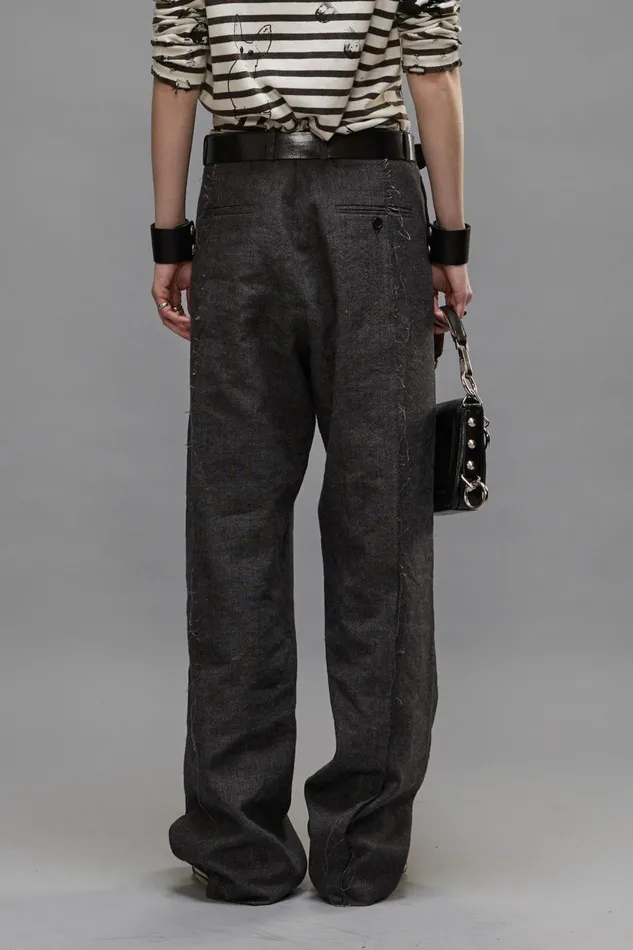 R13 Sale Women EXPOSED SEAM TROUSER 8211 DARK GREY