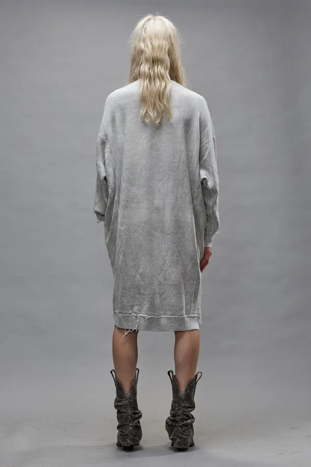 R13 Sale Women GRUNGE SWEATSHIRT DRESS 8211 HEATHER GREY