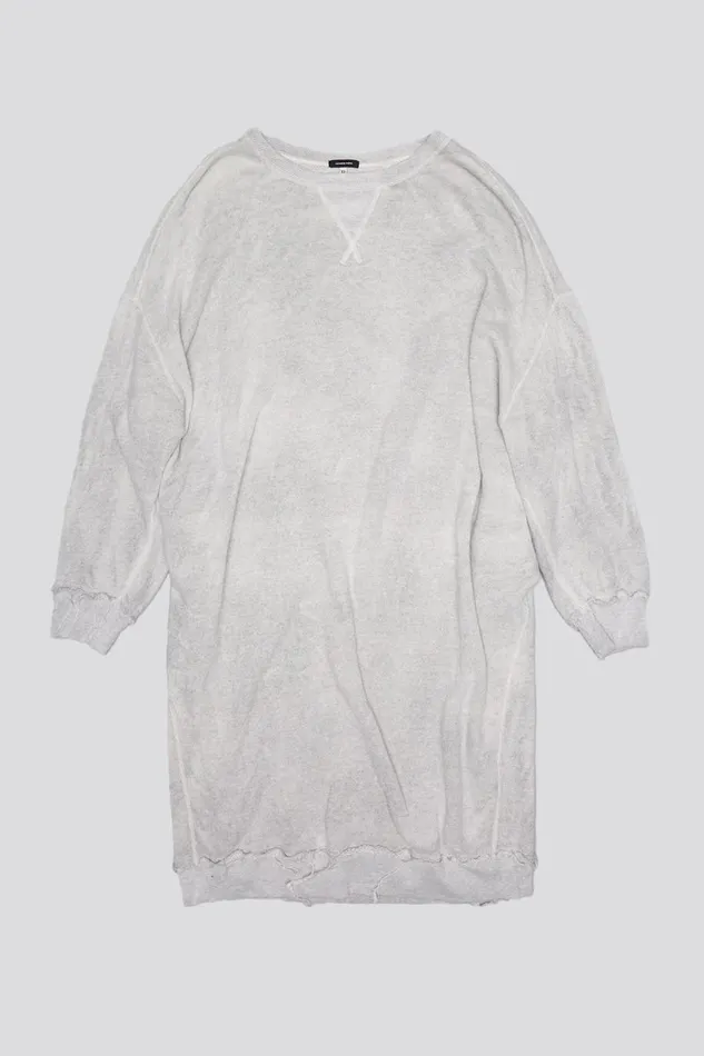 R13 Sale Women GRUNGE SWEATSHIRT DRESS 8211 HEATHER GREY