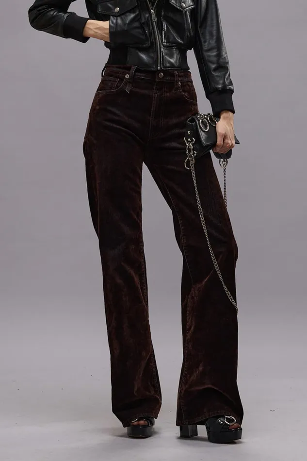 R13 Sale Women JANE JEAN 8211 FLOCKED BROWN